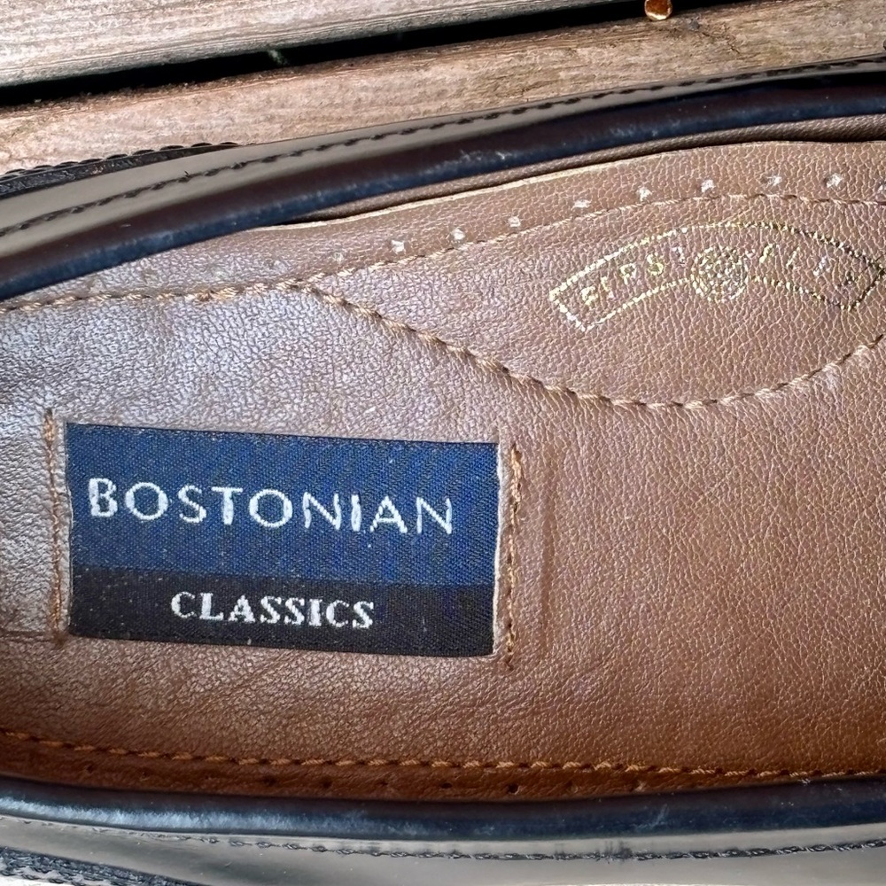 Bostonians Classics First Flex Kiltie Tassel Black Leather Loafers 9.5M - Picture 7 of 9